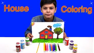 House Coloring Pages for Kids | Learn Colors for Kids