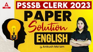 PSSSB Clerk Answer Key ( 25 June 2023 ) | PSSSB Clerk English Paper Solution
