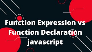JavaScript Tutorial in Hindi #23 Function Expression vs Function Declaration javascript