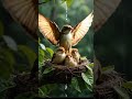 heartwarming moment mother sparrow shields her chicks from rain 🌧️🐦 viralvideo birdprotection