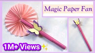 How to make Paper Fan - DIY Magic Hand Fan - Origami paper Craft | DIY Origami Fan with Paper