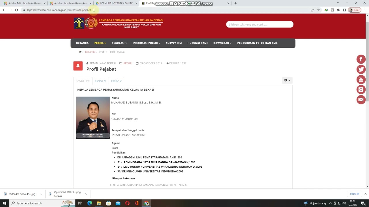 11. Cara Edit Profil Pejabat, Di Website Lapas Bekasi | CMS Joomla ...