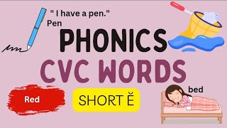 Short 'e' CVC Words and Simple Sentences for kid's | Sandhya's Classroom