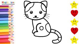 Como Dibujar y Colorear un GATO 💓⭐ How to Draw a CAT