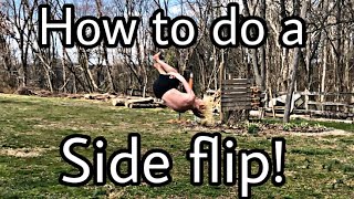 HOW TO DO A SIDE FLIP ON GROUND! (Super Easy!)