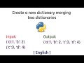 Create a new dictionary merging two dictionaries | Python | English | Tutorial | 2022