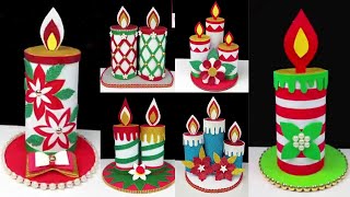 6 Easy Christmas Candle  Ideas | DIY Christmas Candle | Christmas Craft Ideas | Best Out Of Waste |