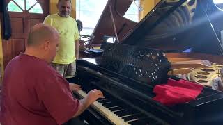 2 piano duet of winter Wonderland at Kris Nicholson‘s piano room house ￼