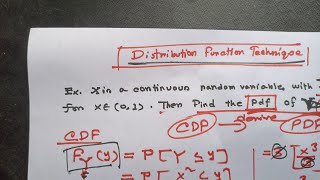 Distribution Function Technique for Variable transformation using A Mathematical Example