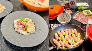 清理冰箱的海鲜意大利烩饭和熏火腿卷炸辣椒/Seafood Risotto and Prosciutto wrapped peppers