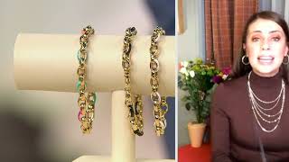 Italian Gold Enamel Oval Link Bracelet, 14K Gold on QVC