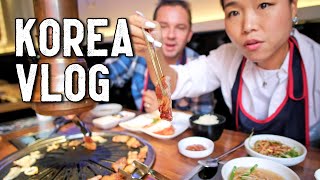 Amazing Korean BBQ Buffet, Myeongdong Shopping & Cherry Blossoms 🇰🇷 Vlog