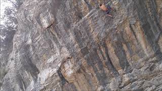 Trying 'Velux' (8a+) in Sadernes