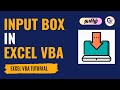 Input box in VBA - Syntax for Input box VBA - Declaring Input box in Excel VBA | #gokultech