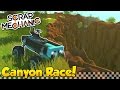 THE CANYON RACE & JUMPS! - Scrap Mechanic Multiplayer Challenge & Terrain Update Gameplay!