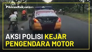 Video Viral, Mobil Polisi Berhasil Kejar Pemuda yang Berkendara dengan Motor Tanpa Pakai Helm