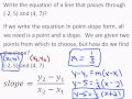 Writing Equations of Lines in Point Slope Form (a1 5.3).wmv