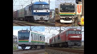 EF210　桃太郎、EH500  金太郎 東海道線通過します　JAPANESE TRAIN EF210 EH500 ERECTRIC POWER