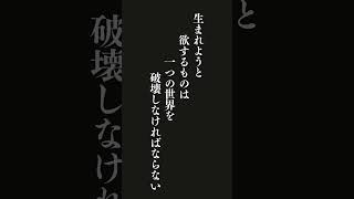 鳥は卵の中から抜け出ようと戦う。卵は世界だ・・・ヘルマン・ヘッセの名言 #名言