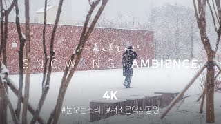 Nature Sound \u0026 Scenery | Winter Ambience for Sleep, Snowing Landscape with Sound from Seosomun Park