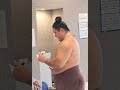 お団子ヘアがめんこい狼雅🐺 大相撲 sumo 巡業 狼雅