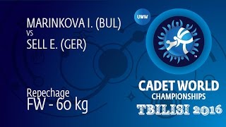 Repechage FW - 60 kg: I. MARINKOVA (BUL) df. E. SELL (GER), 2-2