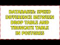 Databases: Speed difference between Drop table and Truncate table in Postgres (2 Solutions!!)