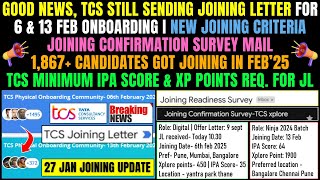 TCS 27 JAN REMAINING JOINING UPDATE | 1495+ GOT JL \u0026 DOJ ON 13 FEB | 1867+ MASS ONBOARDING IN FEB'25