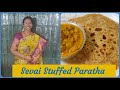 Stuffed Paratha / Schezwan sevai paratha / தெரிந்ததும் தெரியாததும் -Leftover conversion/சேவை பராத்தா