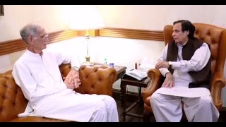 CM Punjab Ch Pervez Elahi meeting with Pervez Khattak