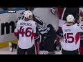 chris neil hit on marc staal and the ensuing scrum