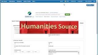 Humanities Source (EBSCO) Database in 2.5 Minutes