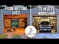 Rotting machine shed renovation — 1 year in 13 minutes