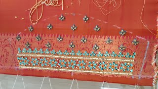 #latest short hand Kundan work design maggam work