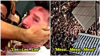 Lionel Messi can't enjoy his dinner in peace as locals surround the restaurant in Argentina