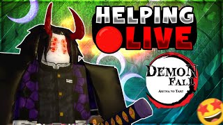 🔴 Live Demonfall Helping New Players - Roblox Demon Slayer Game!