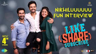 Nikhiluuuu Fun Interview With Santosh Shobhan , Faria Abdullah | LIKE SHARE SUBSCRIBE