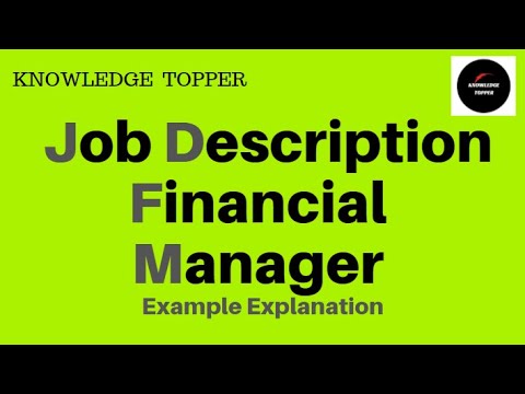 Finance Manager Job Description | Finance Or Financial Manager Job ...