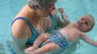 Malachi swimming for the first time