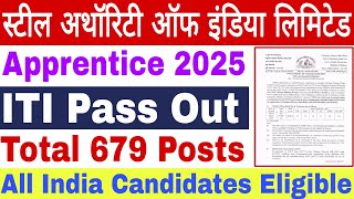 SAIL Apprentice 2025 | SAIL New Recruitment 2025 | ITI Pass Latest Recruitment 2025