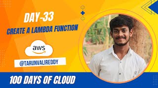 Day 33 : How To Create a Lambda Function In AWS | 100 Days Of Cloud | Kode kloud