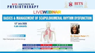 Basics & Management of Scapulohumeral Rhythm Dysfunction ‖ Dr. Himani Patel ‖ BITS Physio ‖ Webinar