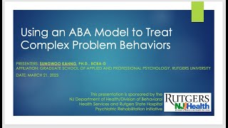 PREP Webinar: Using an ABA Model to Treat Complex Problem Behaviors