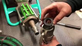 IMER Small50 Training: connecting the 25mm hose and role of pressure gauge by IMERUSADIRECT