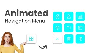 Create an Animated Bottom Navigation Menu with Grid Layout | Full HTML, CSS & JavaScript Tutorial
