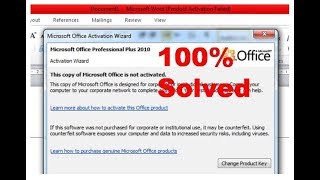 Microsoft Office 2010 professional product key after activation failed