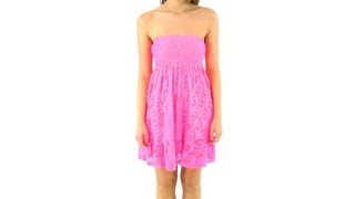 Coco Rave Lucky Lace Smocked Bandeau Dress | SwimOutlet.com