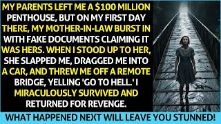 Refused to Give My $100M Penthouse to MIL, She Threw Me Into the River, But Then..| revenge storie