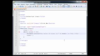 Javascript While Loop (Part 2 of 2 - Testing the loop)