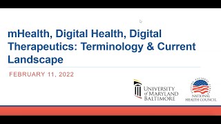 mHealth, Digital Health, Digital Therapeutics: Terminology & Current Landscape Webinar